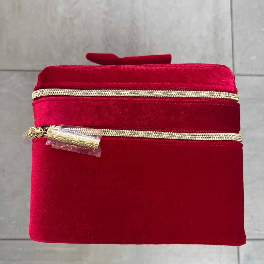 NWT gorgeous red velvet train case - cosmetics? Jewelry? Scarves? You decide! 😊